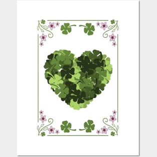 St. Patrick's Clover Heart Posters and Art